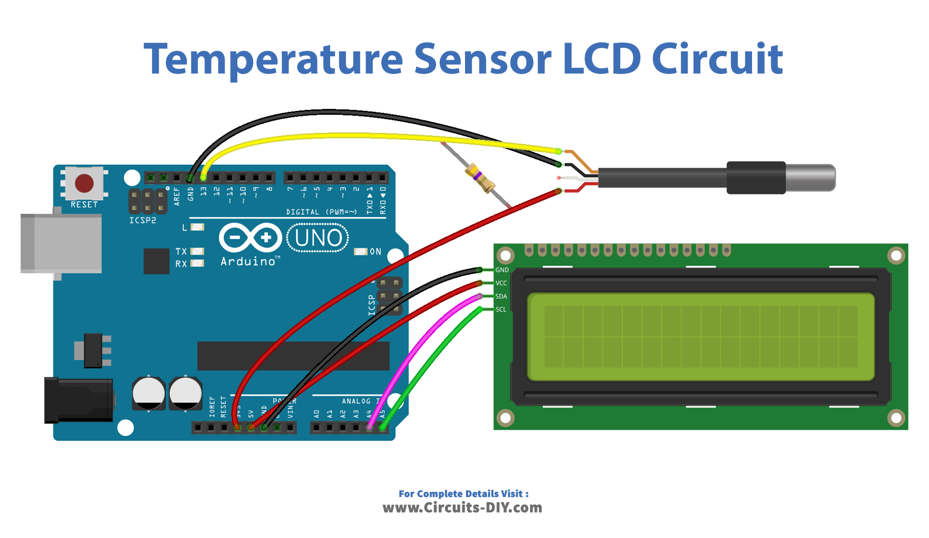 Temperature Sensor with LCD - Arduino Tutorial