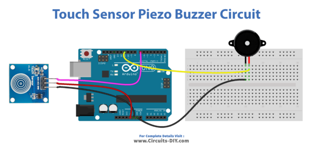 Touch Sensor with Piezo Buzzer - Arduino Tutorial