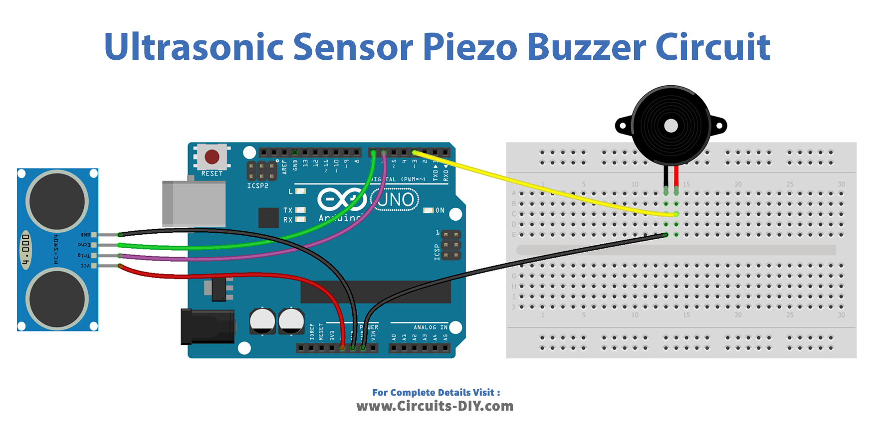 Arduino Ultrasonic Sensor Piezo Buzzer Arduino Tutori 