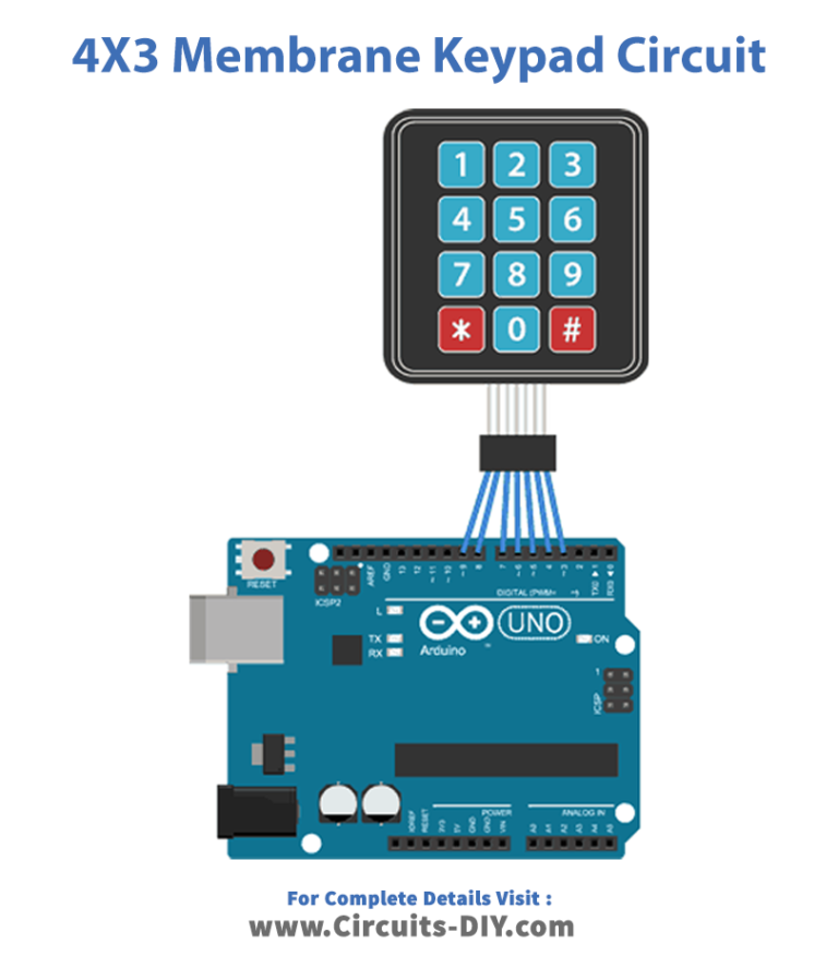 Interface 4×3 & 4×4 Membrane Keypad With Arduino