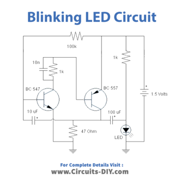 Blinking LED Circuit (1.5 Volt)