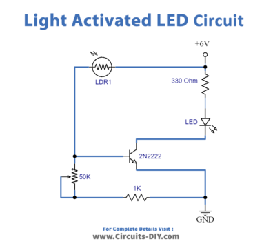 Light Activated Led Using Photoresistor Ldr