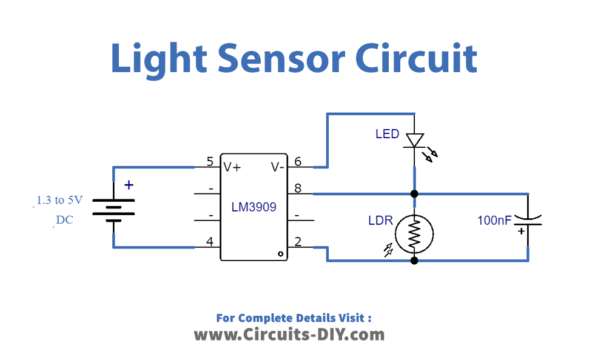 Light Sensor Using LM3909 IC