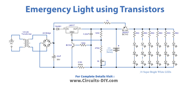 Emergency Light using Transistors - DIY Electronics