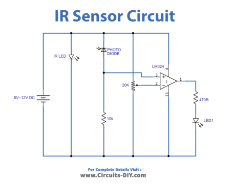 Infrared IR Sensor using LM324 IC