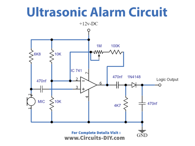 Ultrasonic Alarm Circuit LM741