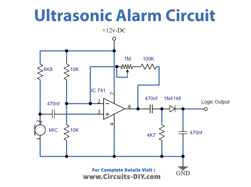 Ultrasonic Alarm Circuit LM741