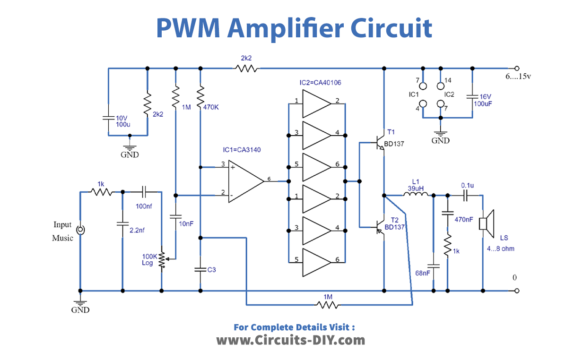 Pwm Amplifier Circuit Ca3130 Cd40106