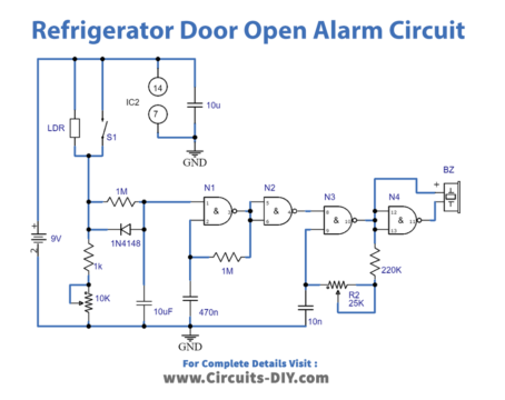 How to Make a Refrigerator Door Open Alarm Circuit