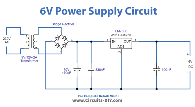 6V Power Supply Using LM7806