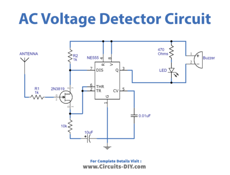 Non-Contact AC Voltage Detector using 2N3819 MOSFET