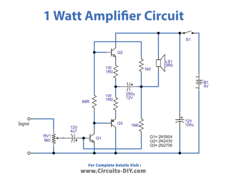 1 Watt Amplifier Circuit