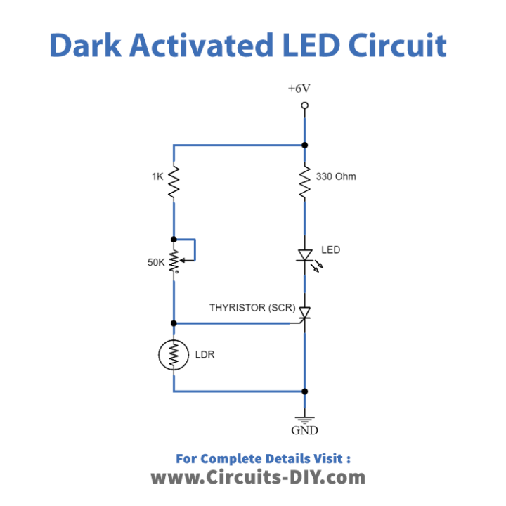 Dark Activated LED Using SCR