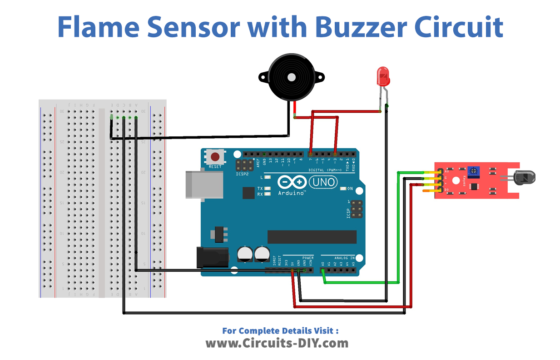 How to make Flame Sensor with Buzzer using Arduino