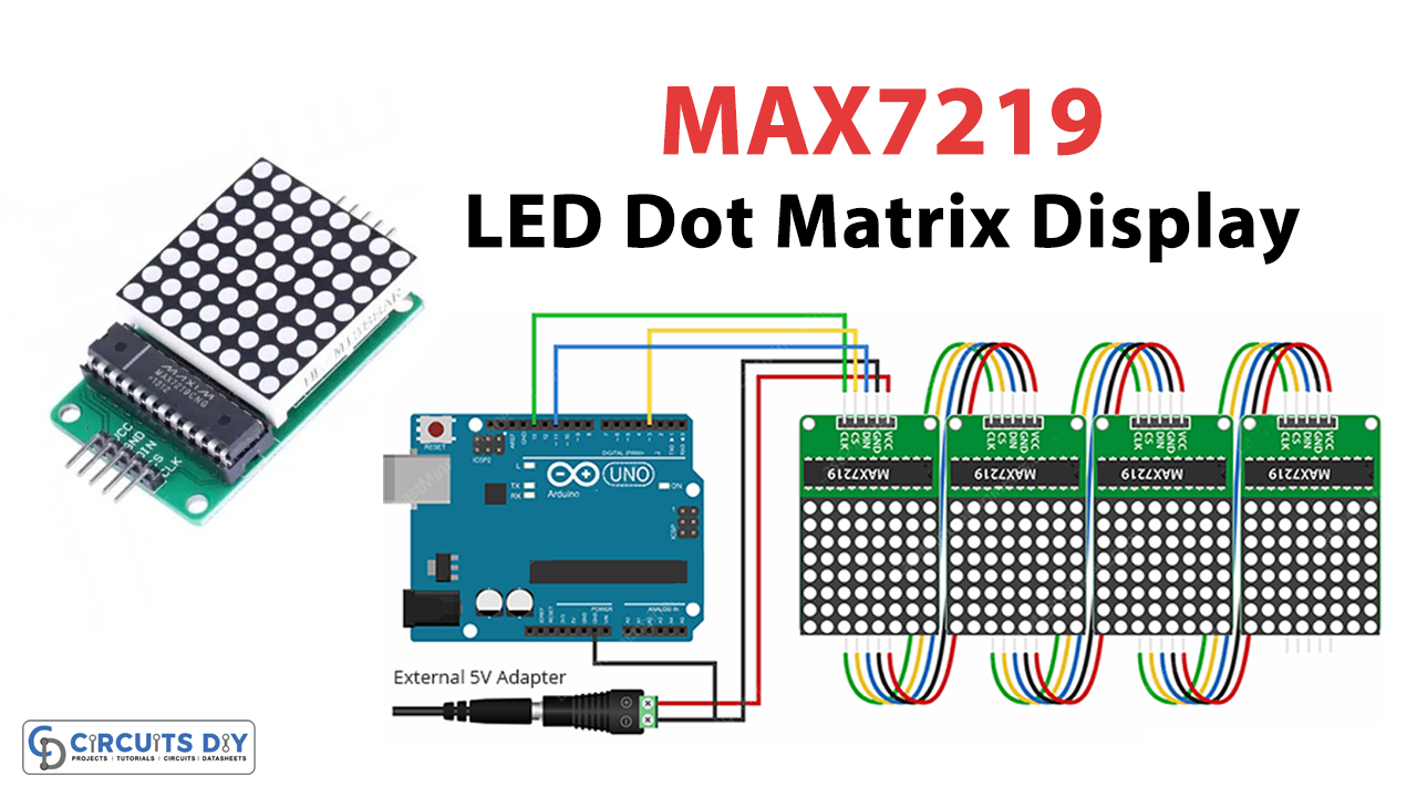 Controlling 8x8 Dot Matrix with Max7219 and Arduino
