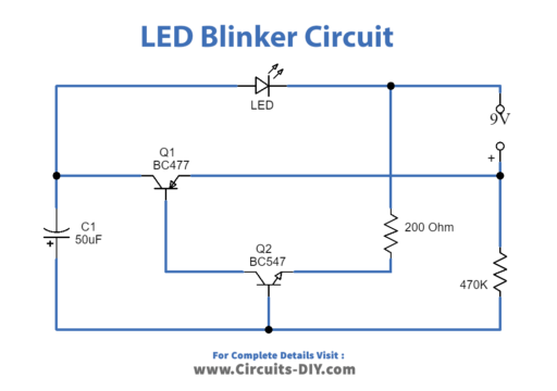 LED Blinker with 2 Transistors