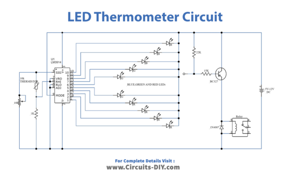 LED Thermometer with Selectable Temperature Switch