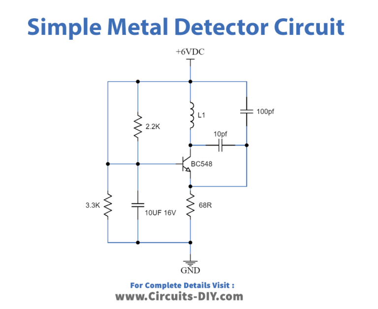 Simple Metal Detector Circuit Using BC548 Transistor