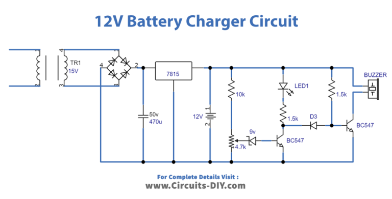 12V Battery Charger Circuits with Auto Cut-off