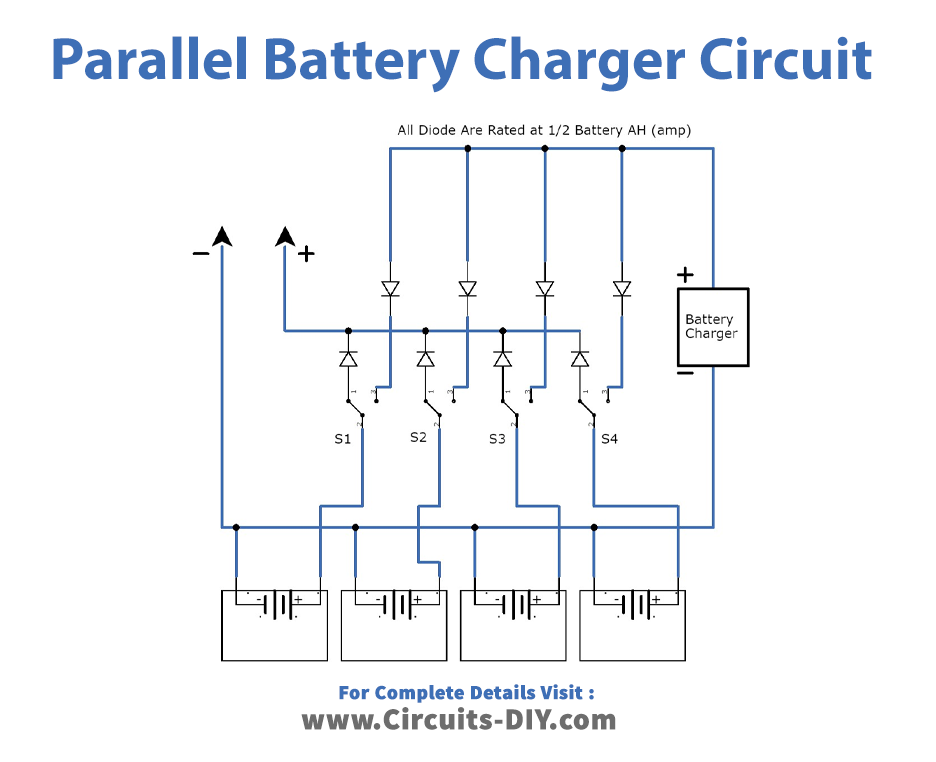 Parallel Battery Charger Changeover Circuit Using SPDT Switches